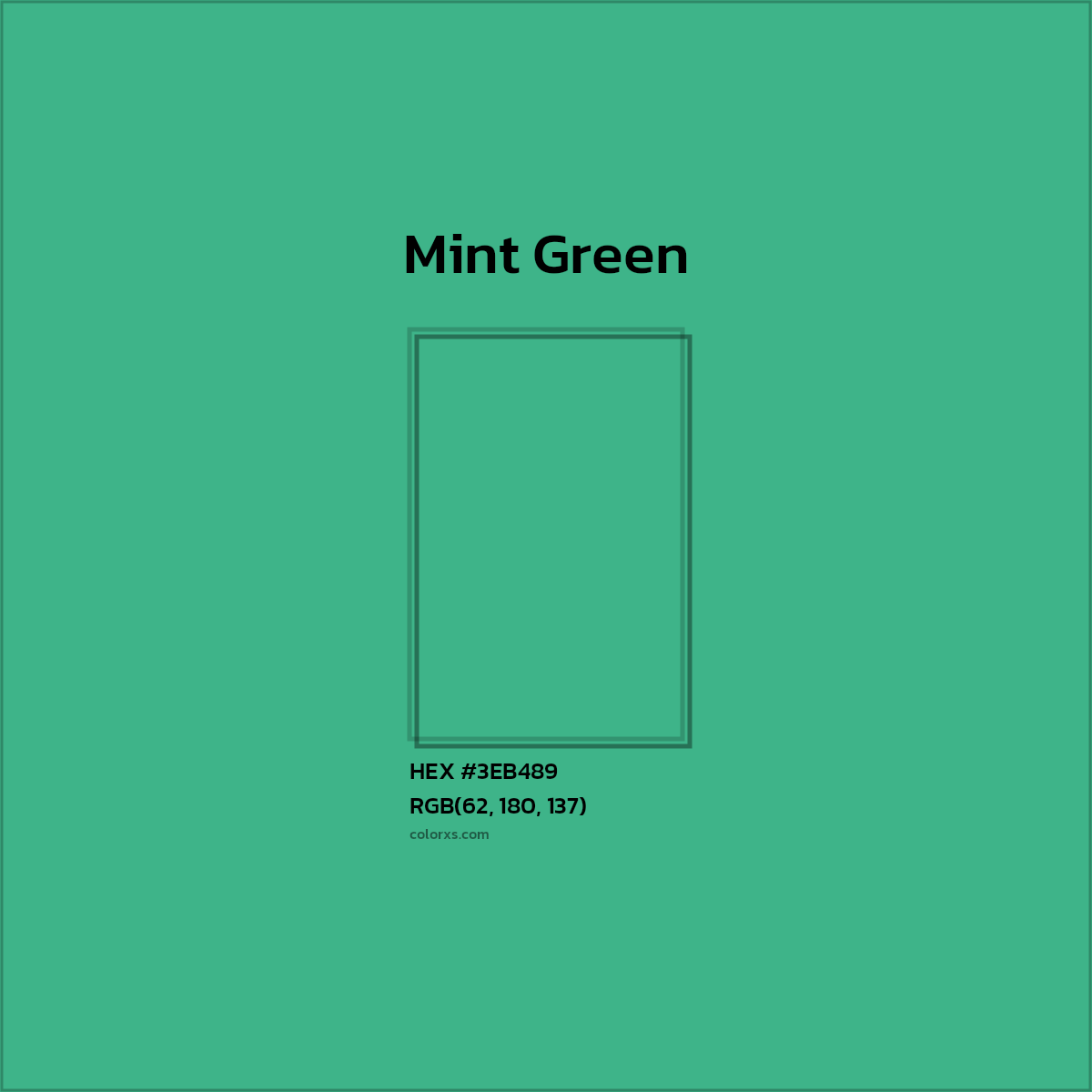 #3EB489 Mint Green Color  - Color codes and meaning | Matching colors and paints