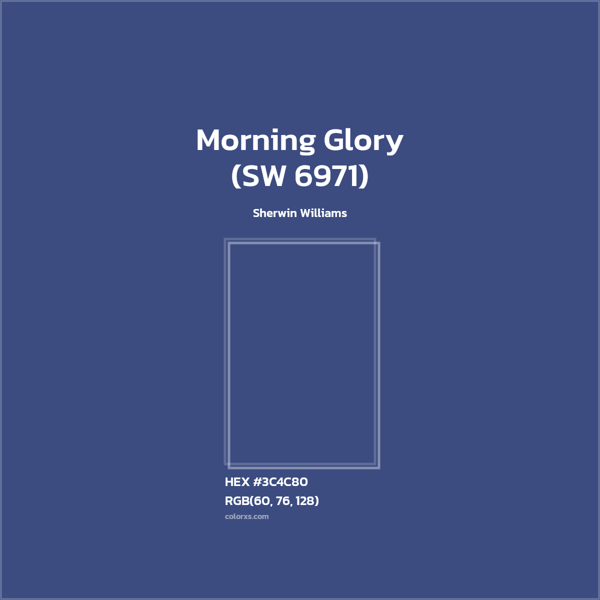#3C4C80 Morning Glory (SW 6971) Paint Sherwin Williams - Color codes and meaning | Matching colors and paints