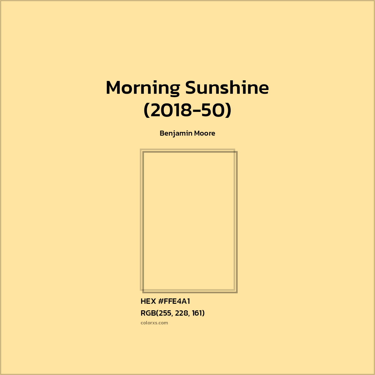 #FFE4A1 Morning Sunshine (2018-50) Paint Benjamin Moore - Color codes and meaning | Matching colors and paints
