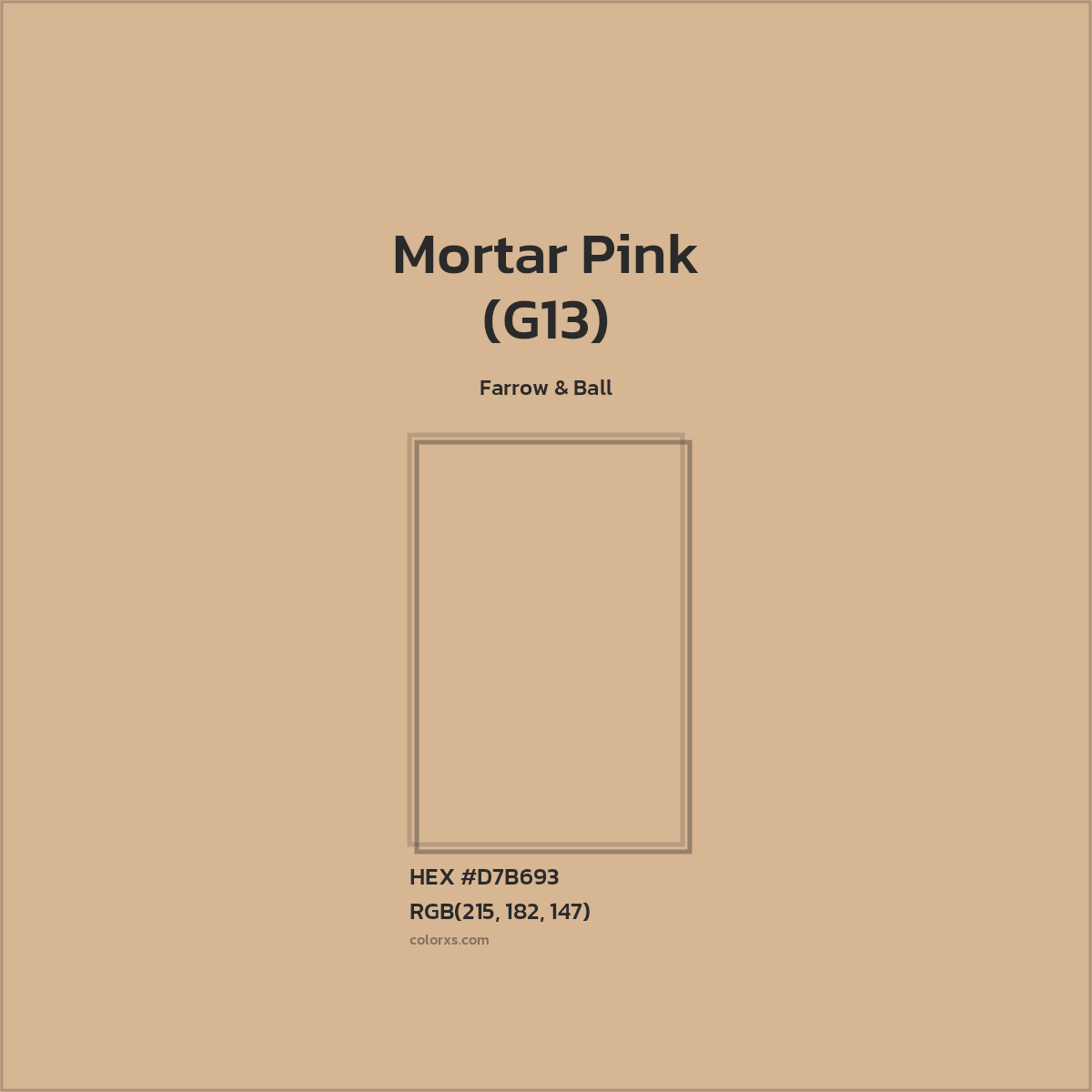 #D7B693 Mortar Pink (G13) Paint Farrow & Ball - Color codes and meaning | Matching colors and paints