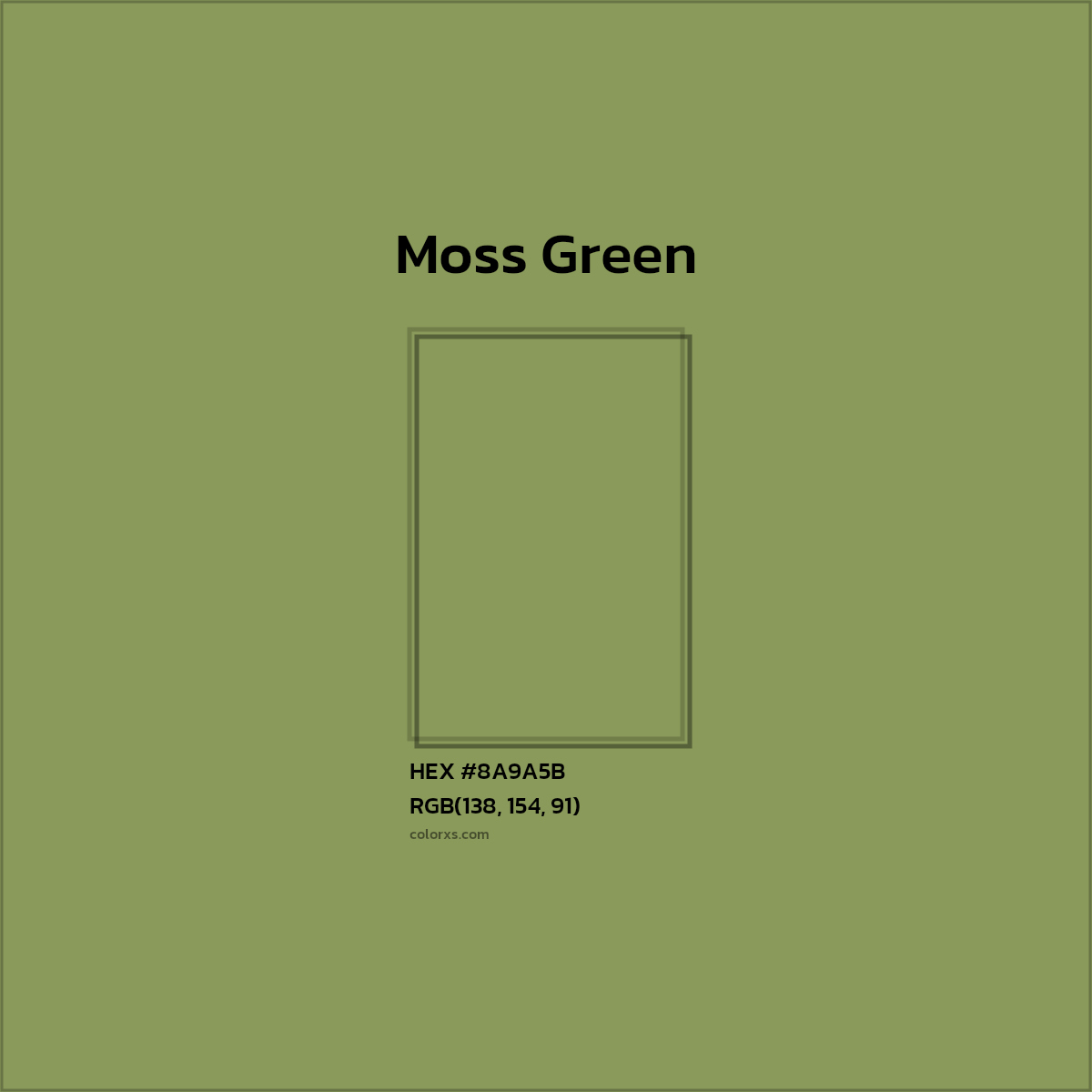 #8A9A5B Moss Green Color  - Color codes and meaning | Matching colors and paints