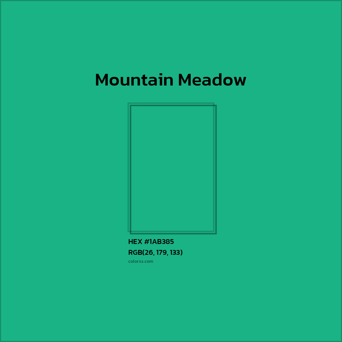 #1AB385 Mountain Meadow Color Crayola Crayons - Color codes and meaning | Matching colors and paints