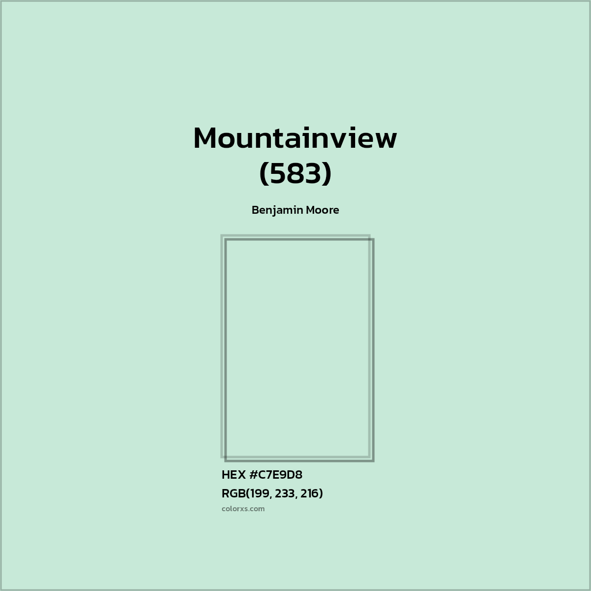 #C7E9D8 Mountainview (583) Paint Benjamin Moore - Color codes and meaning | Matching colors and paints