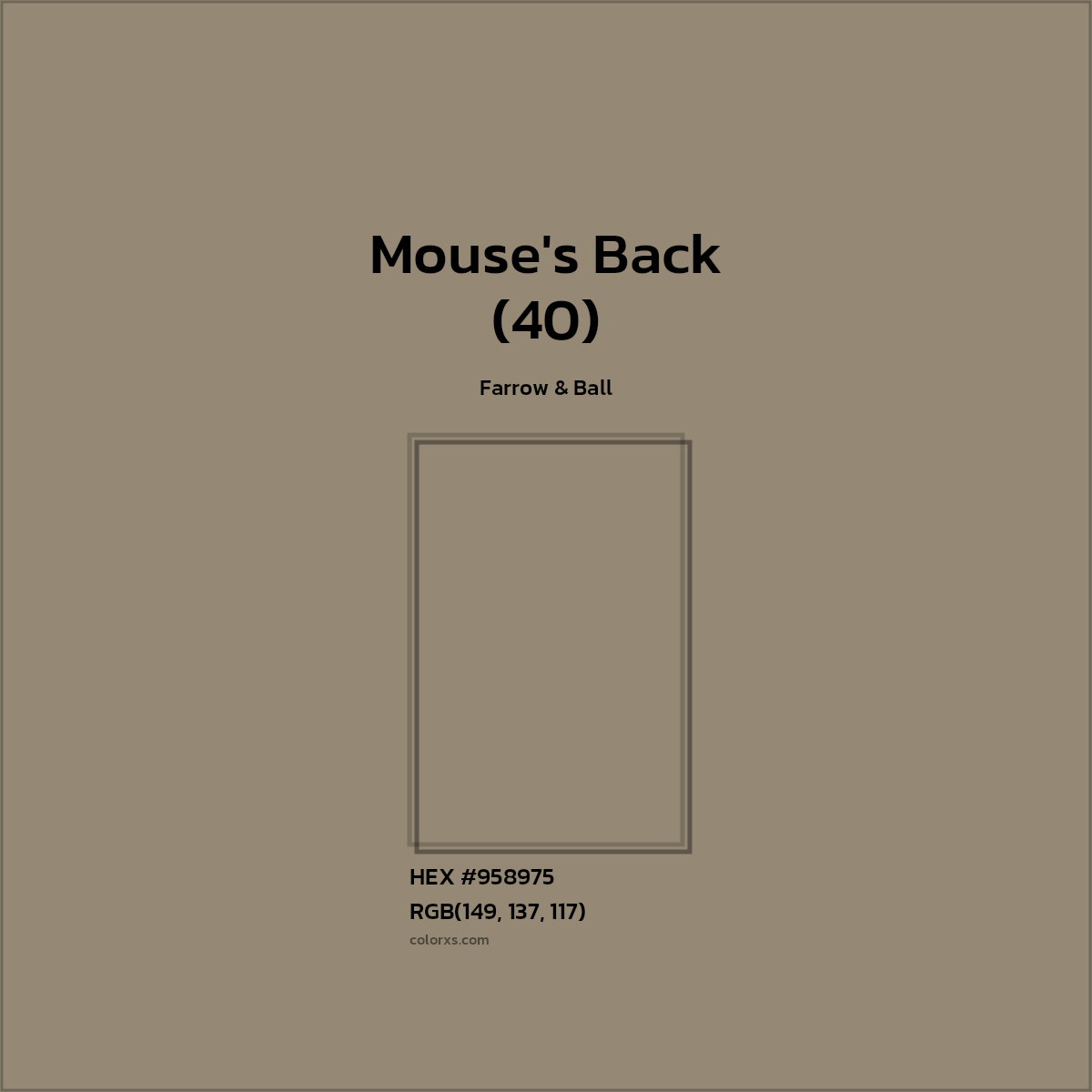 #958975 Mouse's Back (40) Paint Farrow & Ball - Color codes and meaning | Matching colors and paints