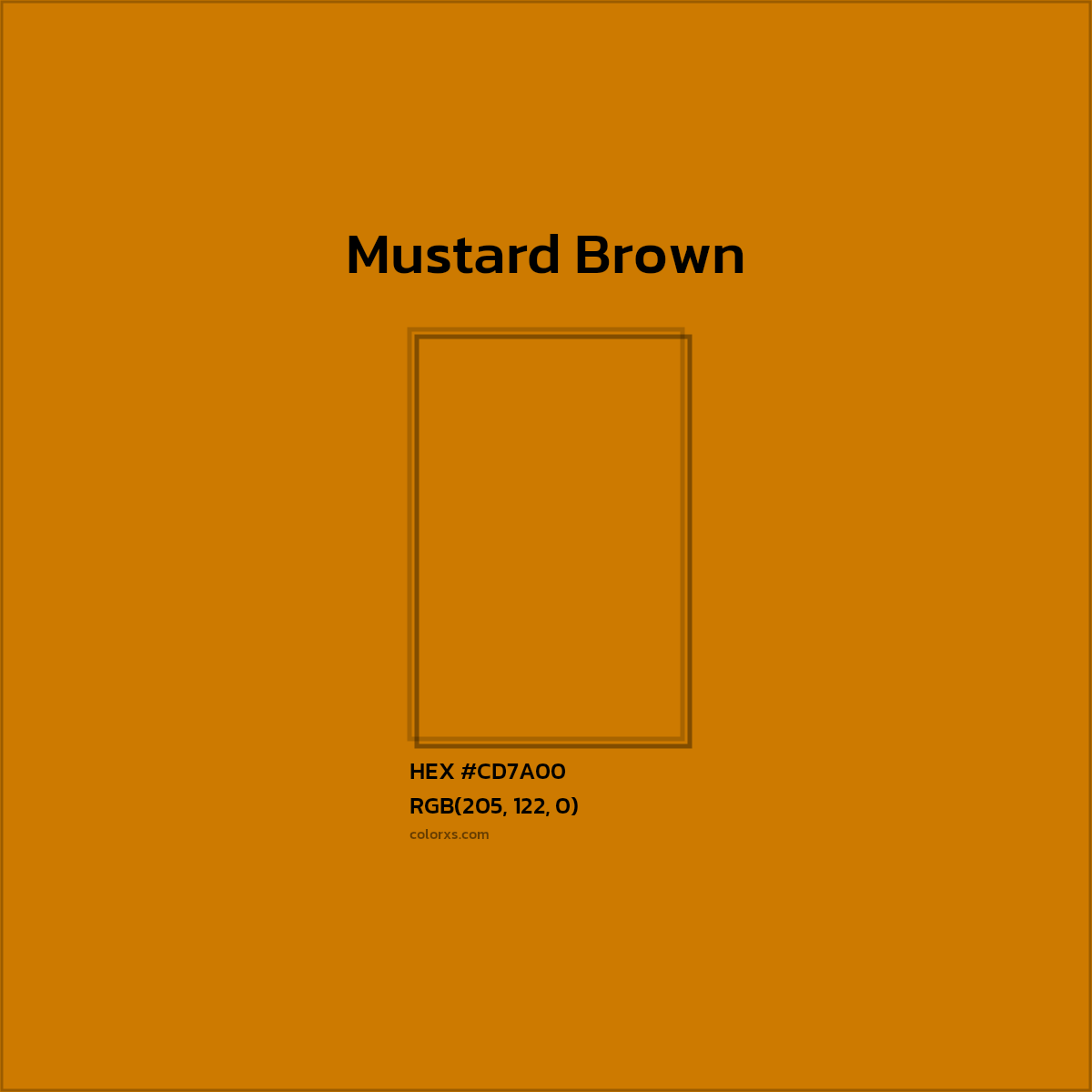 #CD7A00 Mustard Brown Color  - Color codes and meaning | Matching colors and paints