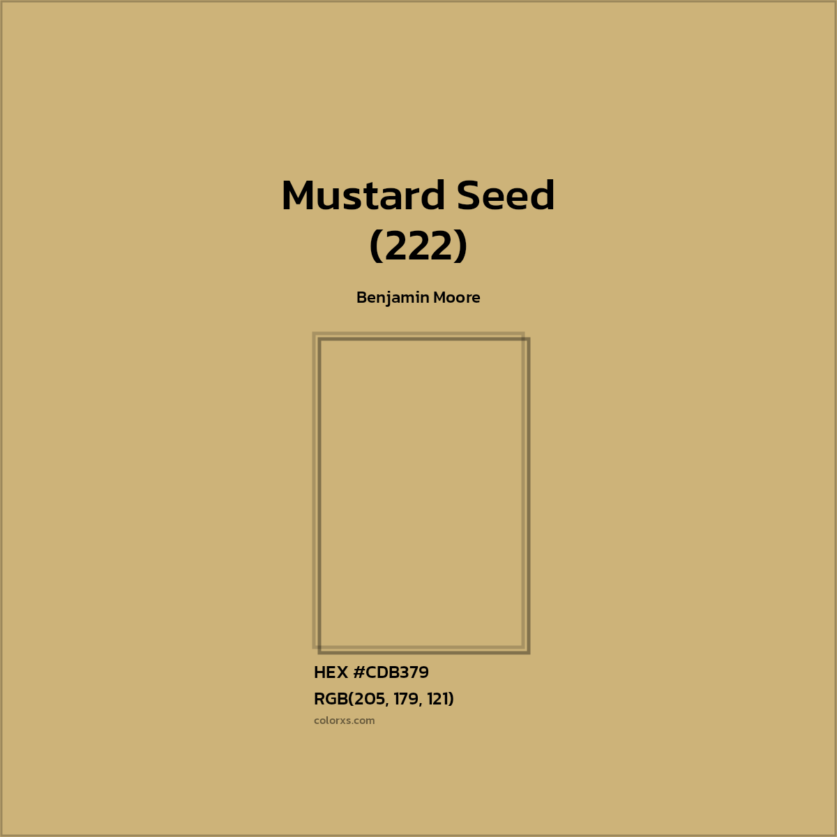 #CDB379 Mustard Seed (222) Paint Benjamin Moore - Color codes and meaning | Matching colors and paints