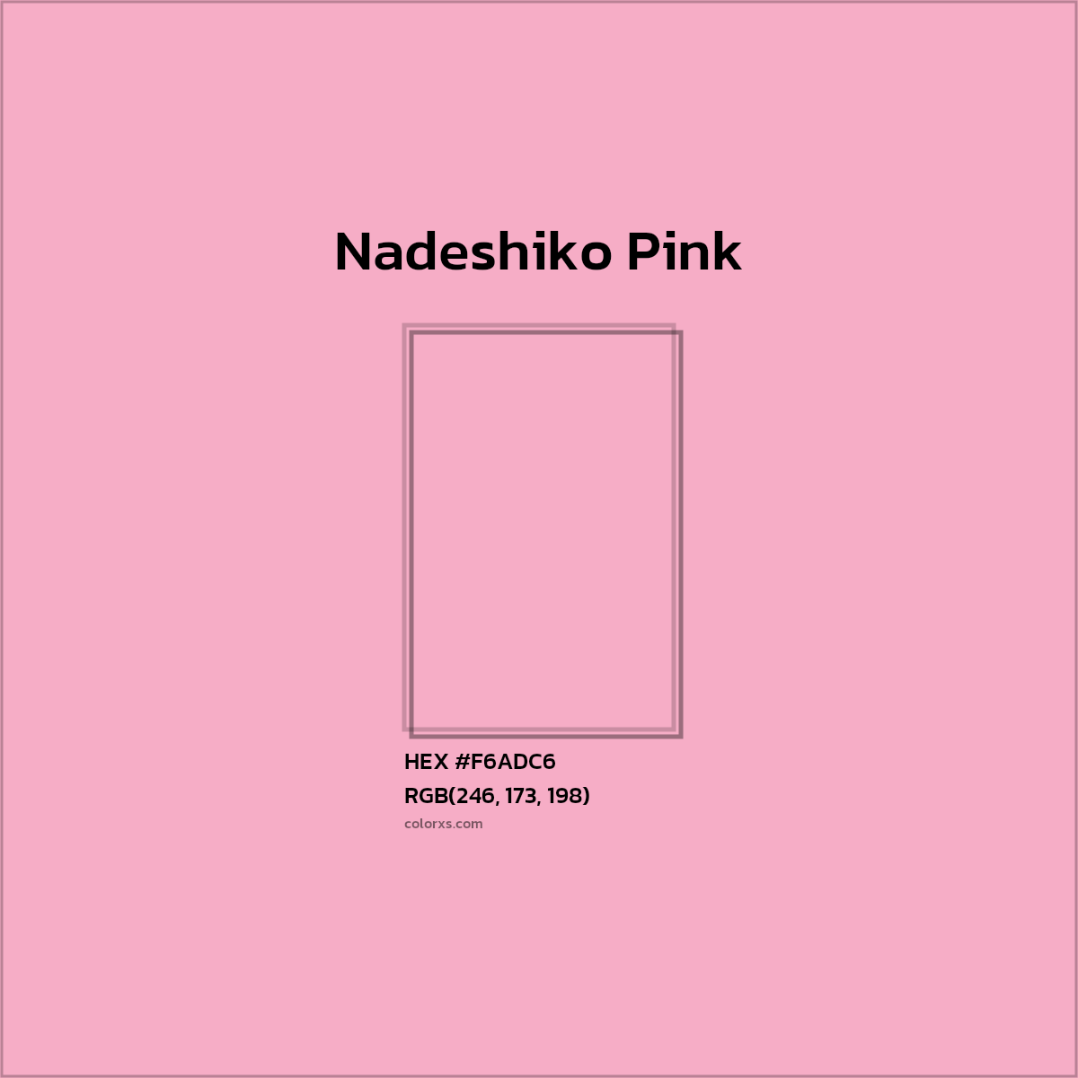 #F6ADC6 Nadeshiko Pink Color  - Color codes and meaning | Matching colors and paints