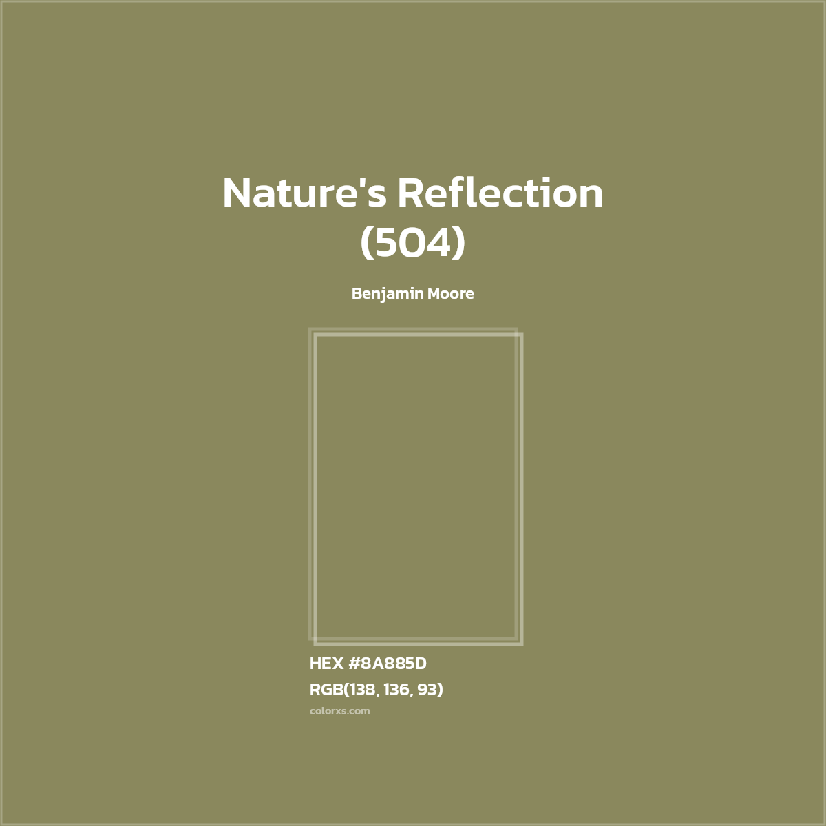 #8A885D Nature's Reflection (504) Paint Benjamin Moore - Color codes and meaning | Matching colors and paints
