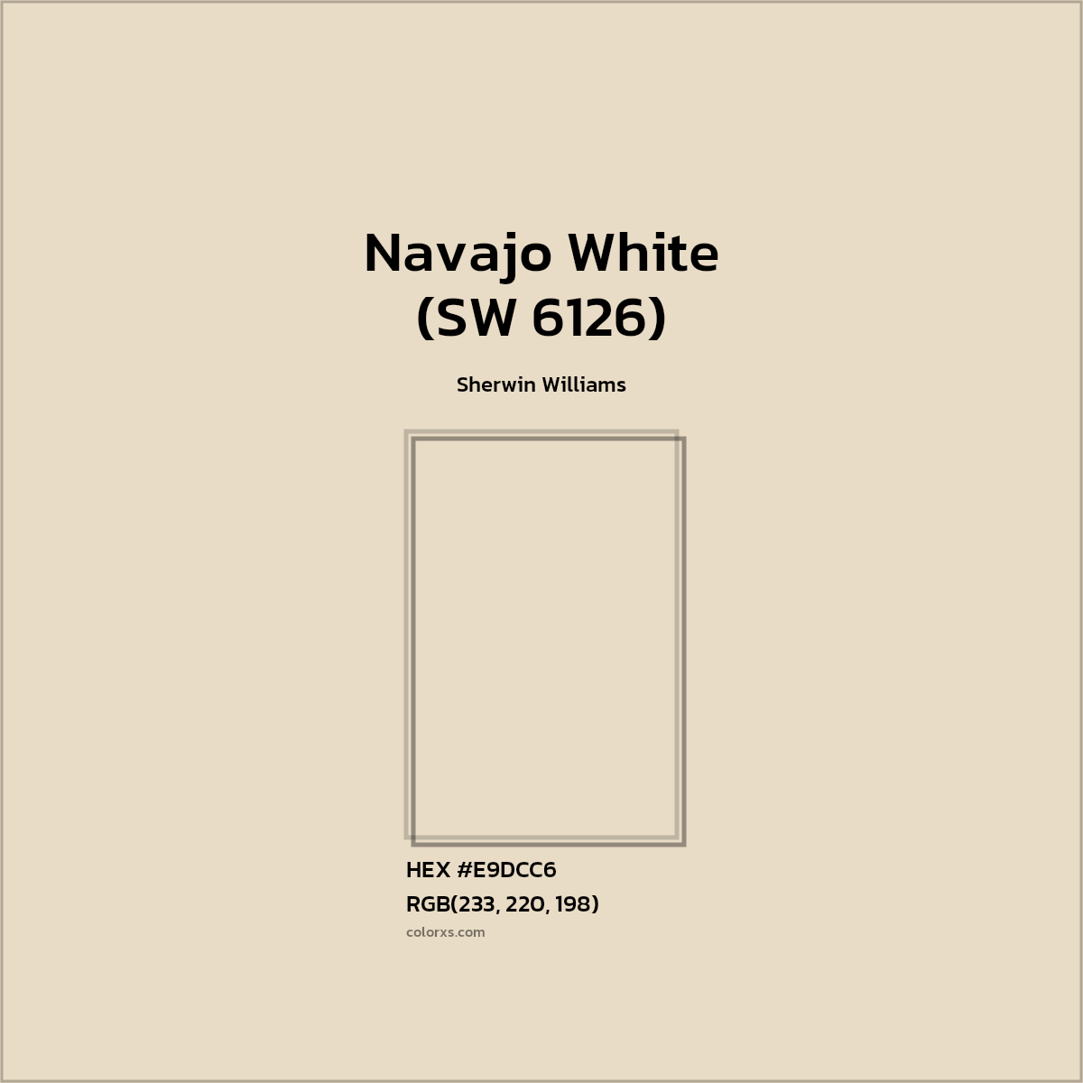 #E9DCC6 Navajo White (SW 6126) Paint Sherwin Williams - Color codes and meaning | Matching colors and paints