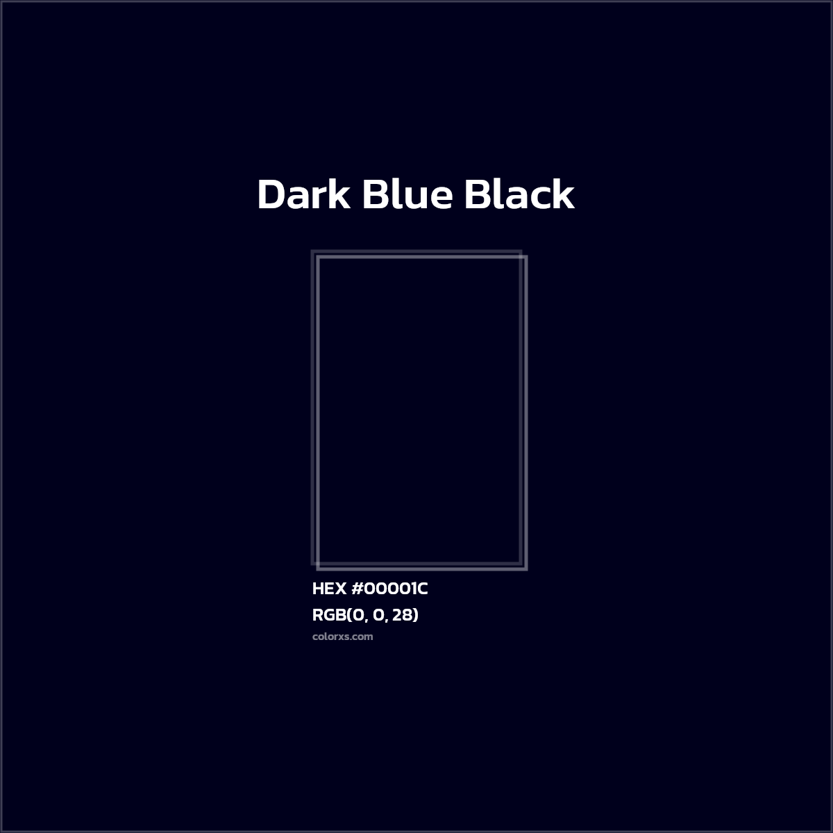 #00001C Dark Blue Black Color  - Color codes and meaning | Matching colors and paints