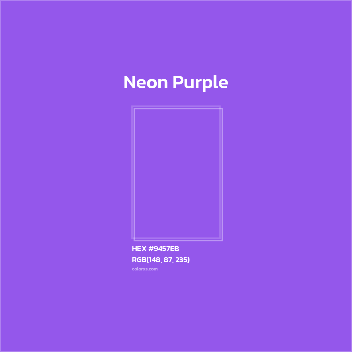 #9457EB Neon Purple Color  - Color codes and meaning | Matching colors and paints
