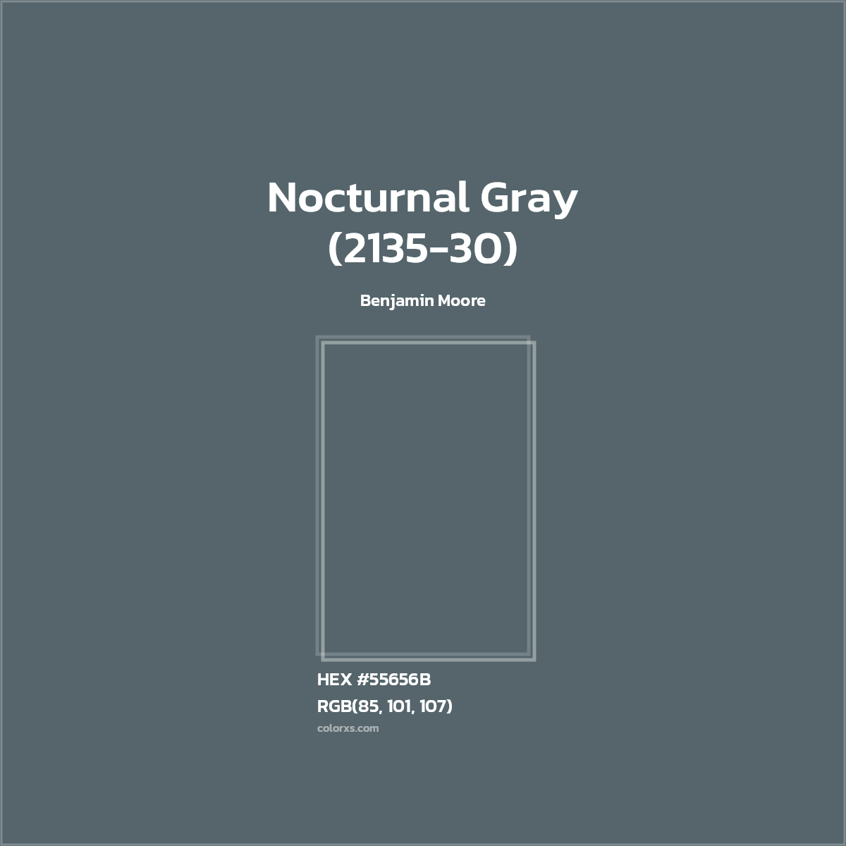 #55656B Nocturnal Gray (2135-30) Paint Benjamin Moore - Color codes and meaning | Matching colors and paints