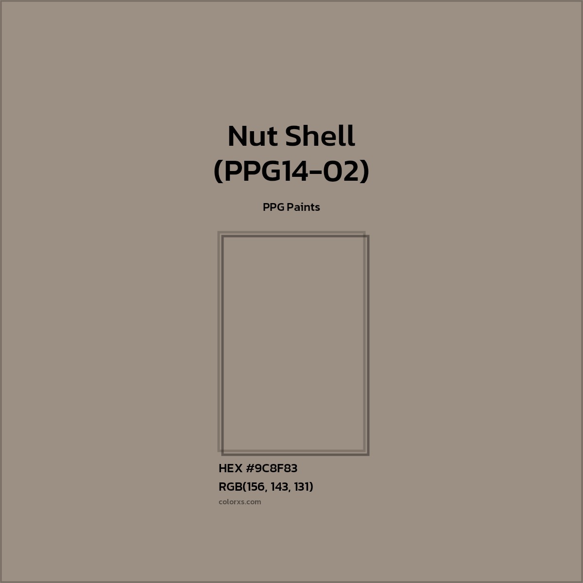 #9C8F83 Nut Shell (PPG14-02) Paint PPG Paints - Color codes and meaning | Matching colors and paints