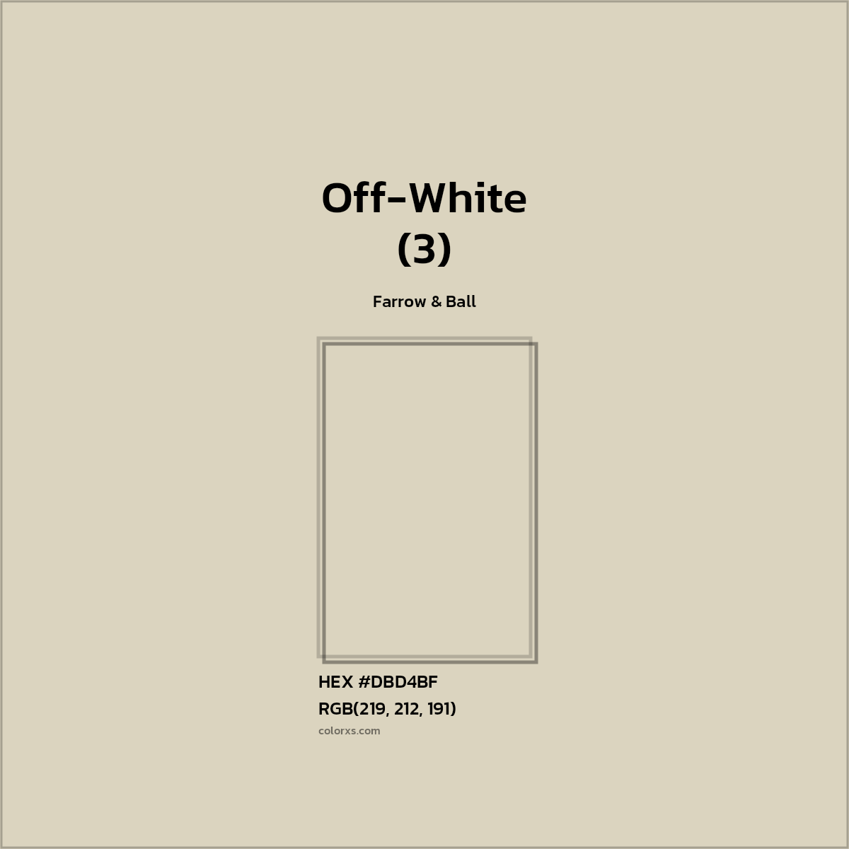 #DBD4BF Off-White (3) Paint Farrow & Ball - Color codes and meaning | Matching colors and paints