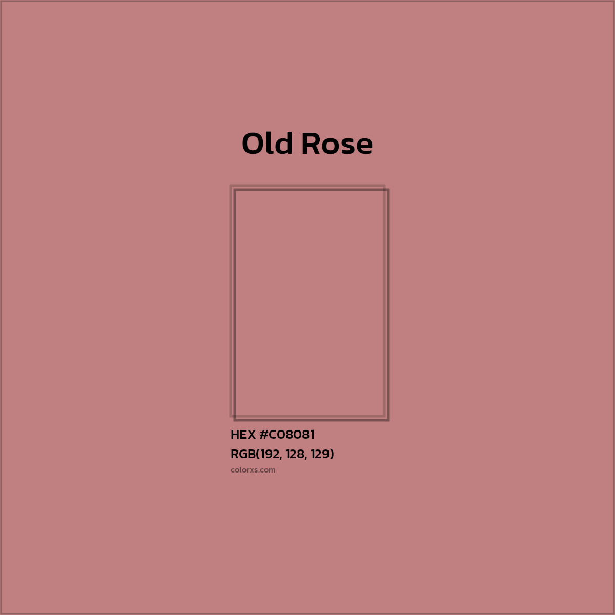 #C08081 Old Rose Color  - Color codes and meaning | Matching colors and paints