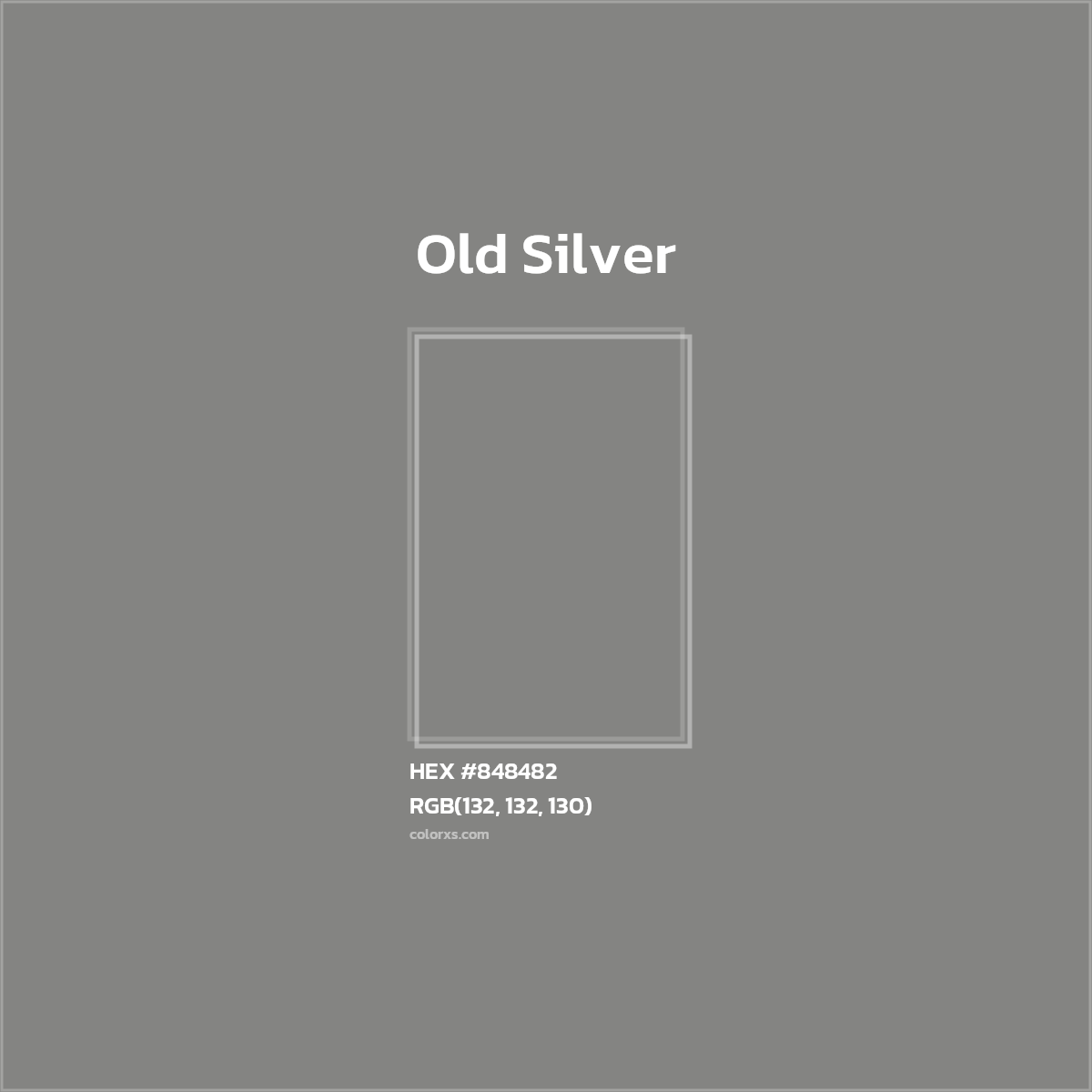 #848482 Old Silver Color  - Color codes and meaning | Matching colors and paints