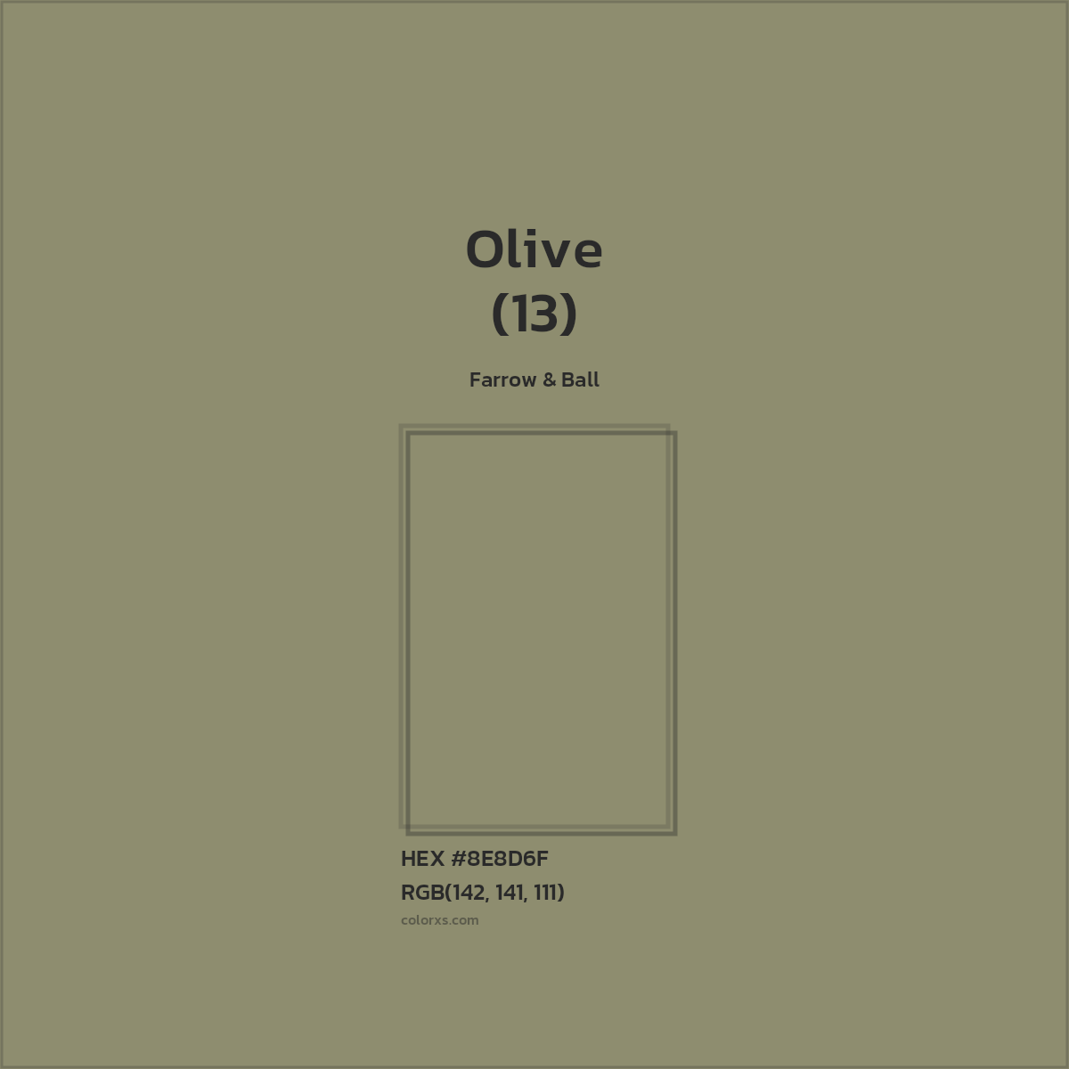 #8E8D6F Olive (13) Paint Farrow & Ball - Color codes and meaning | Matching colors and paints