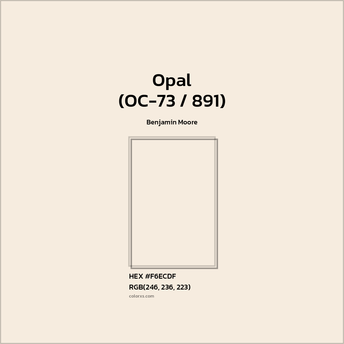 #F6ECDF Opal (OC-73 / 891) Paint Benjamin Moore - Color codes and meaning | Matching colors and paints
