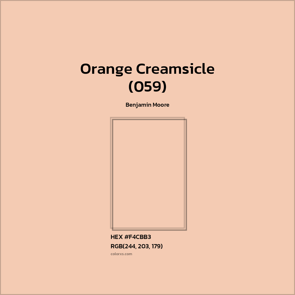 #F4CBB3 Orange Creamsicle (059) Paint Benjamin Moore - Color codes and meaning | Matching colors and paints