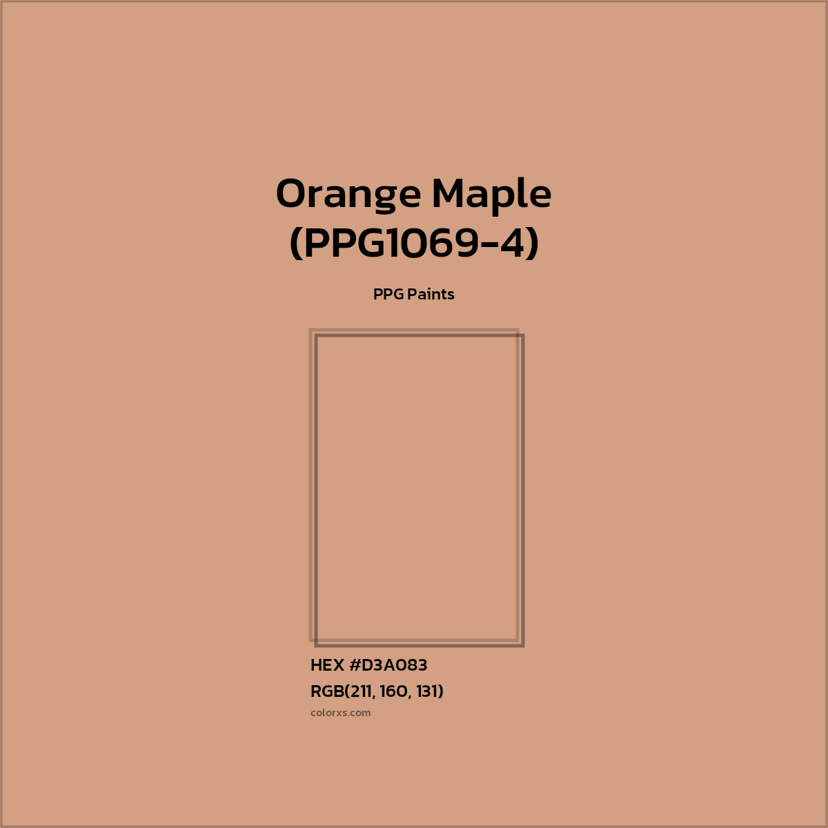 #D3A083 Orange Maple (PPG1069-4) Paint PPG Paints - Color codes and meaning | Matching colors and paints