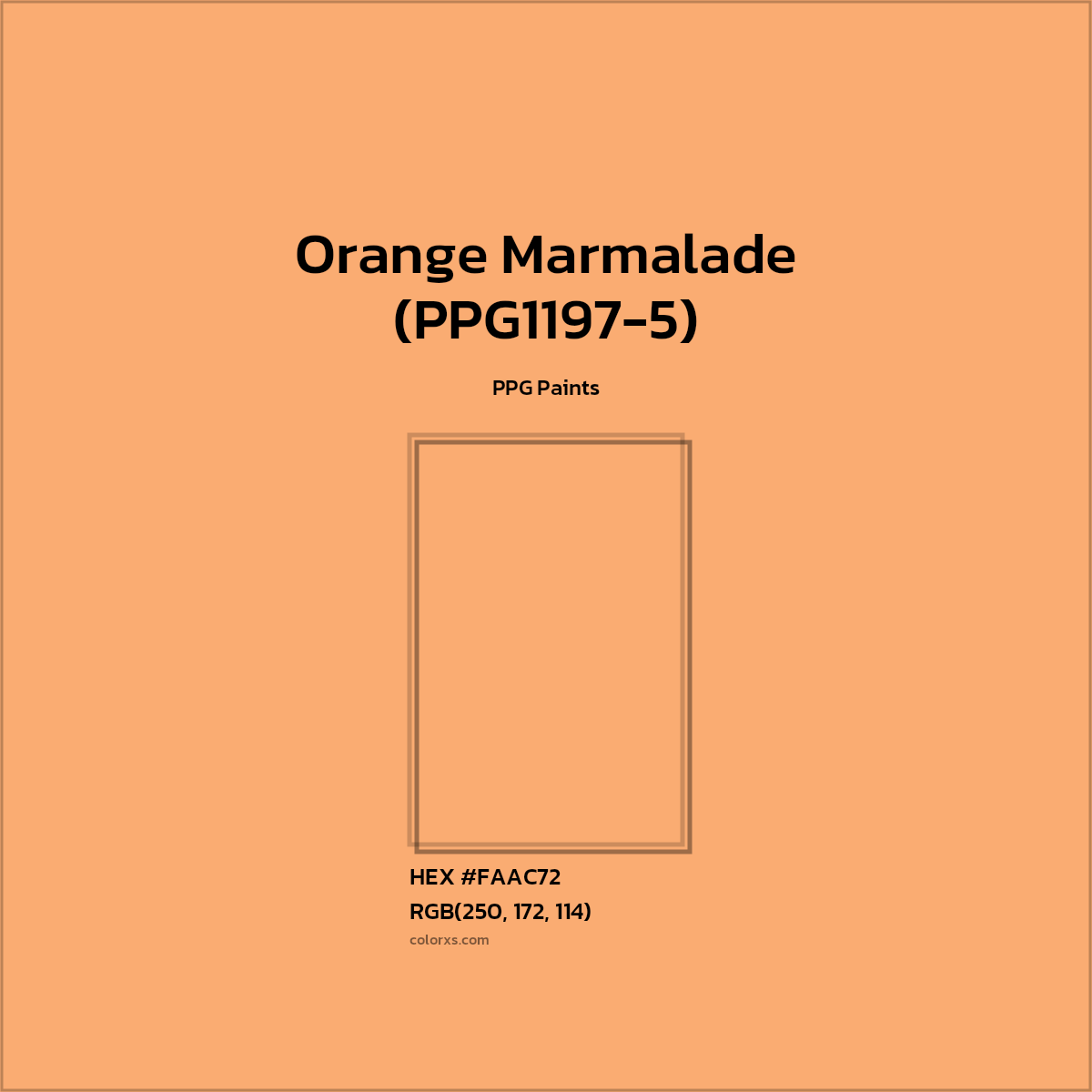 #FAAC72 Orange Marmalade (PPG1197-5) Paint PPG Paints - Color codes and meaning | Matching colors and paints