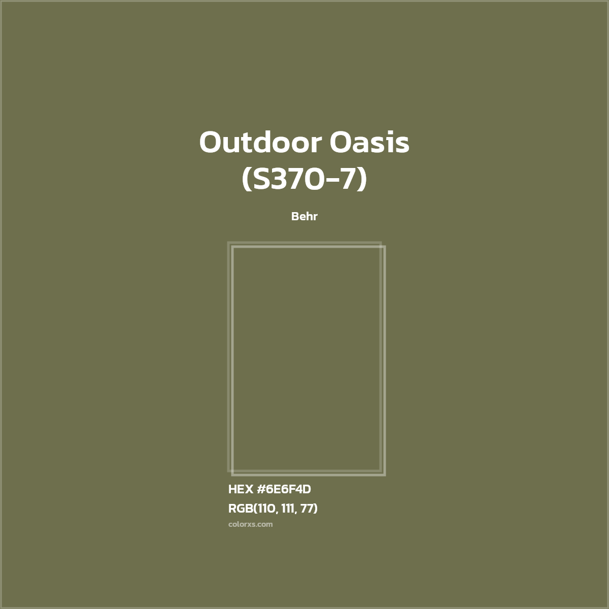 #6E6F4D Outdoor Oasis (S370-7) Paint Behr - Color codes and meaning | Matching colors and paints