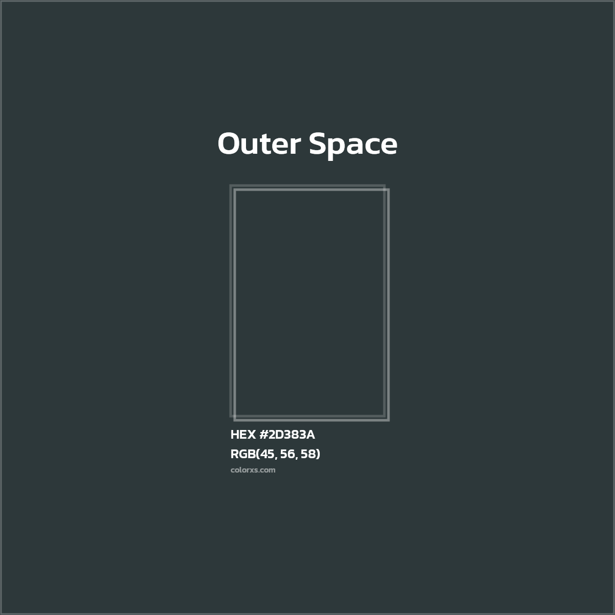 #2D383A Outer Space Color Crayola Crayons - Color codes and meaning | Matching colors and paints