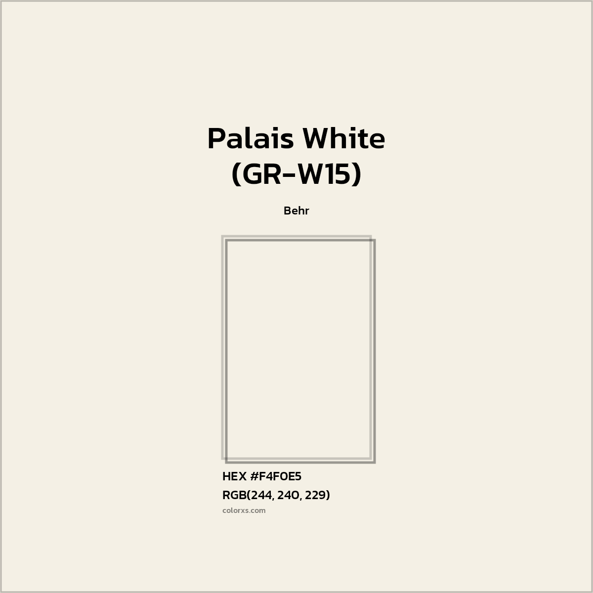 #F4F0E5 Palais White (GR-W15) Paint Behr - Color codes and meaning | Matching colors and paints
