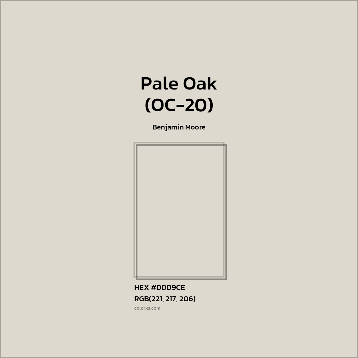 #DDD9CE Pale Oak (OC-20) Paint Benjamin Moore - Color codes and meaning | Matching colors and paints