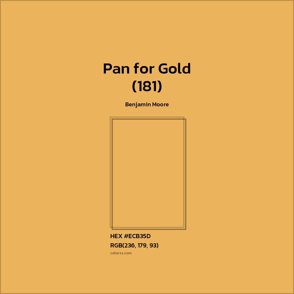 #ECB35D Pan for Gold (181) Paint Benjamin Moore - Color codes and meaning | Matching colors and paints