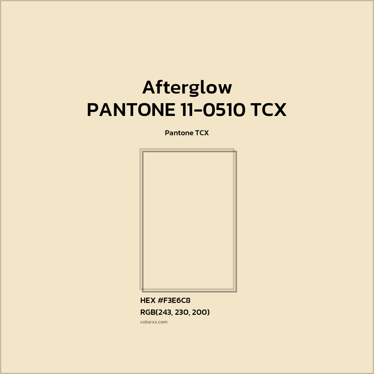 #F3E6C9 PANTONE 11-0510 TCX - Afterglow CMS Pantone TCX - Color codes and meaning | Matching colors and paints