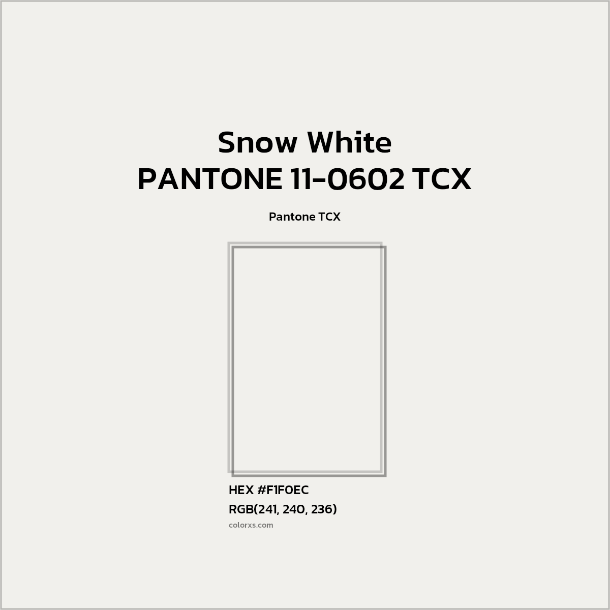 #F2F0EB PANTONE 11-0602 TCX - Snow White CMS Pantone TCX - Color codes and meaning | Matching colors and paints