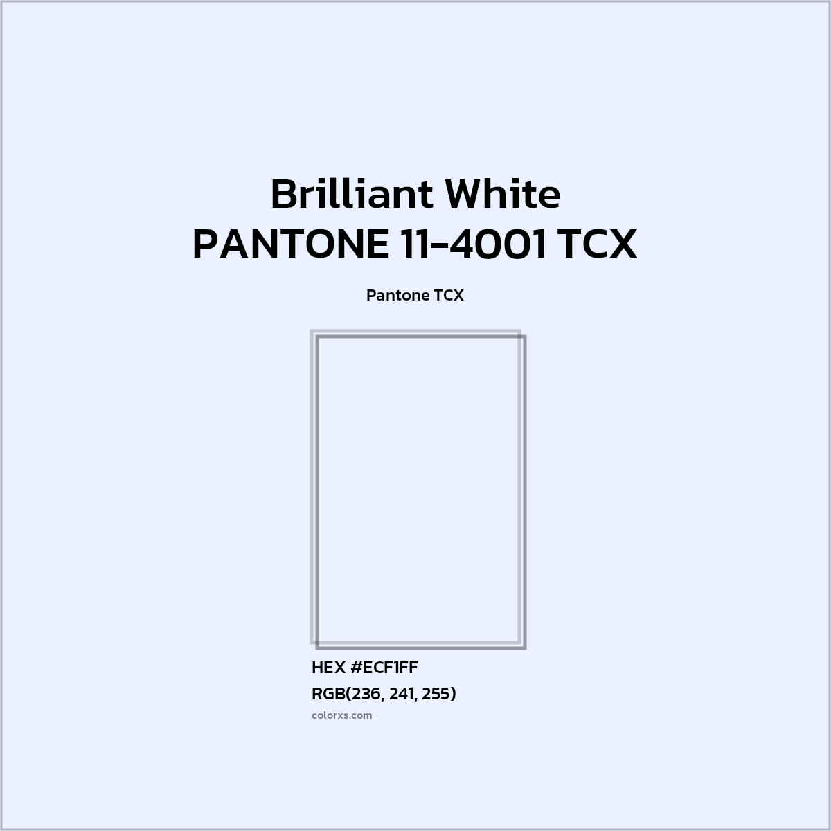 #EDF1FF PANTONE 11-4001 TCX - Brilliant White CMS Pantone TCX - Color codes and meaning | Matching colors and paints