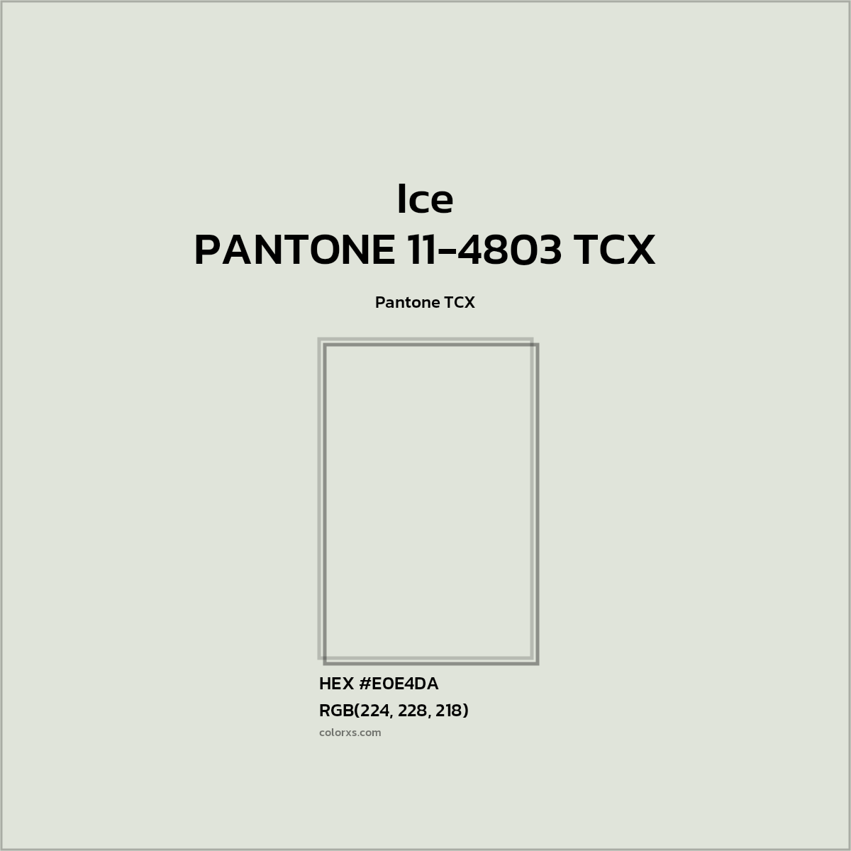 #E0E4D9 PANTONE 11-4803 TCX - Ice CMS Pantone TCX - Color codes and meaning | Matching colors and paints