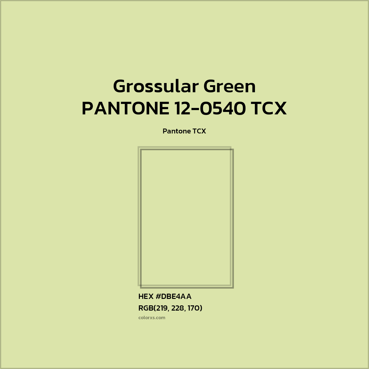 #DBE5AA PANTONE 12-0540 TCX - Grossular Green CMS Pantone TCX - Color codes and meaning | Matching colors and paints