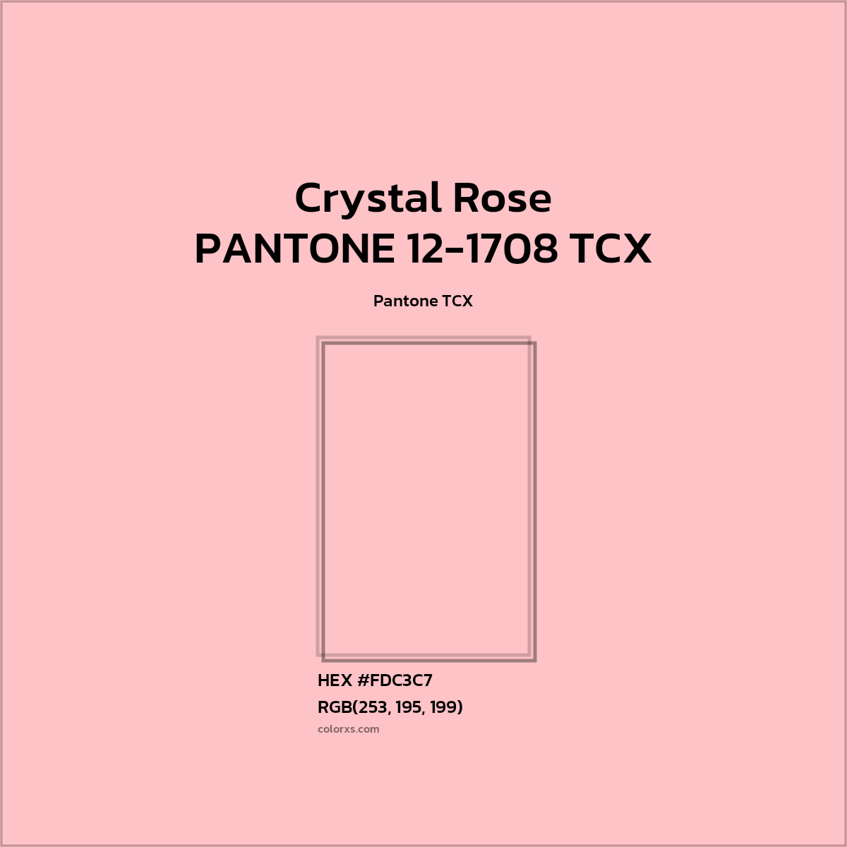 #FDC3C6 PANTONE 12-1708 TCX - Crystal Rose CMS Pantone TCX - Color codes and meaning | Matching colors and paints