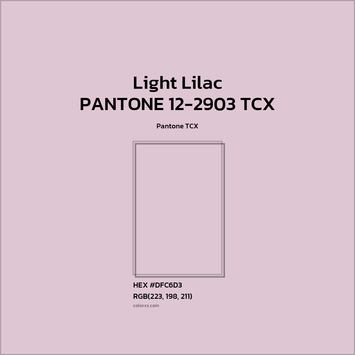 #DEC6D3 PANTONE 12-2903 TCX - Light Lilac CMS Pantone TCX - Color codes and meaning | Matching colors and paints