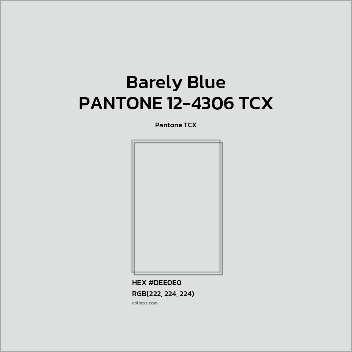#DDE0DF PANTONE 12-4306 TCX - Barely Blue CMS Pantone TCX - Color codes and meaning | Matching colors and paints