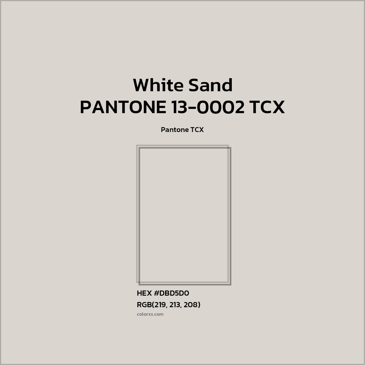 #DBD5D1 PANTONE 13-0002 TCX - White Sand CMS Pantone TCX - Color codes and meaning | Matching colors and paints