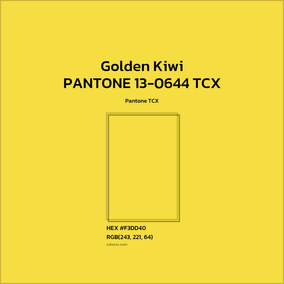 #F4DD40 PANTONE 13-0644 TCX - Golden Kiwi CMS Pantone TCX - Color codes and meaning | Matching colors and paints