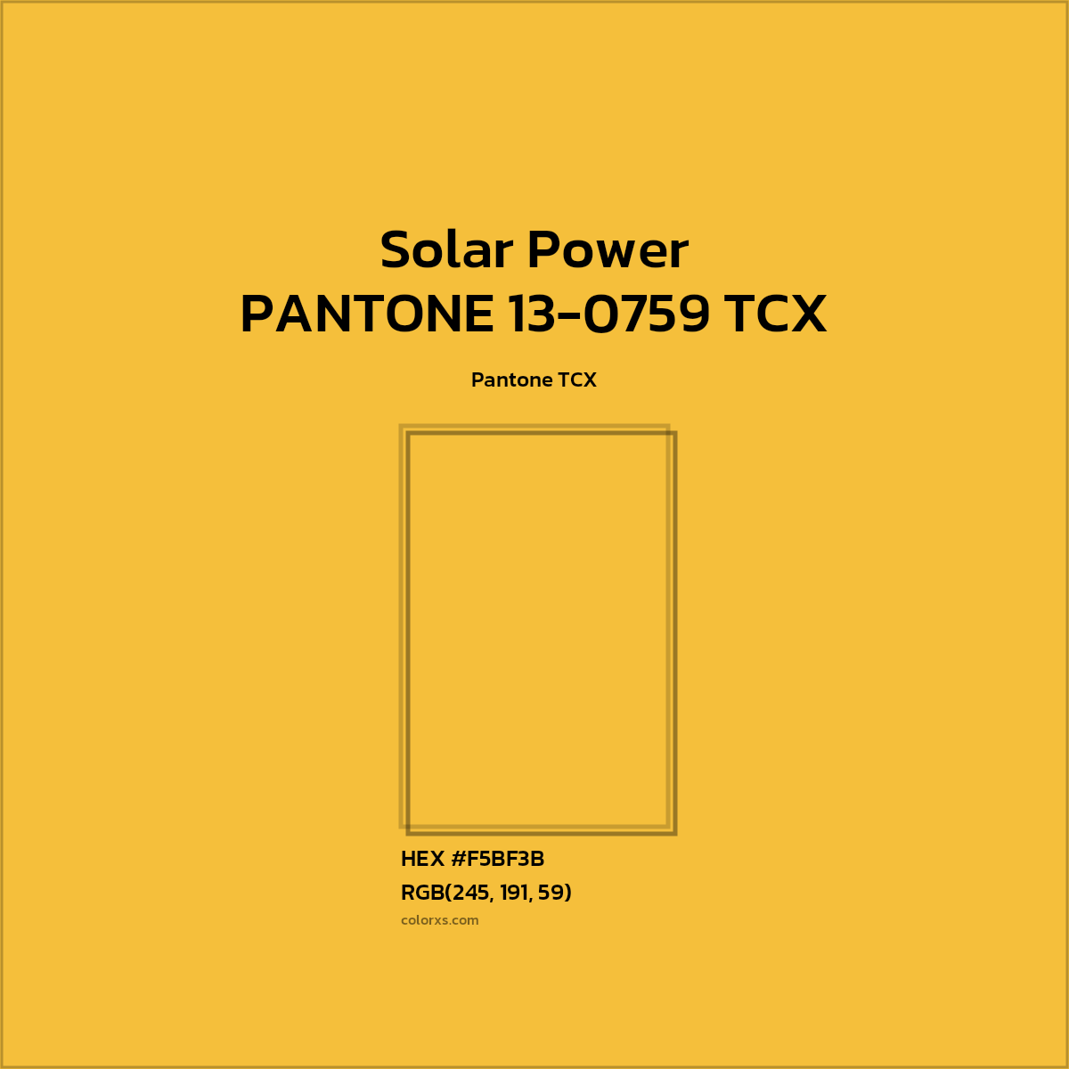 #F4BF3A PANTONE 13-0759 TCX - Solar Power CMS Pantone TCX - Color codes and meaning | Matching colors and paints