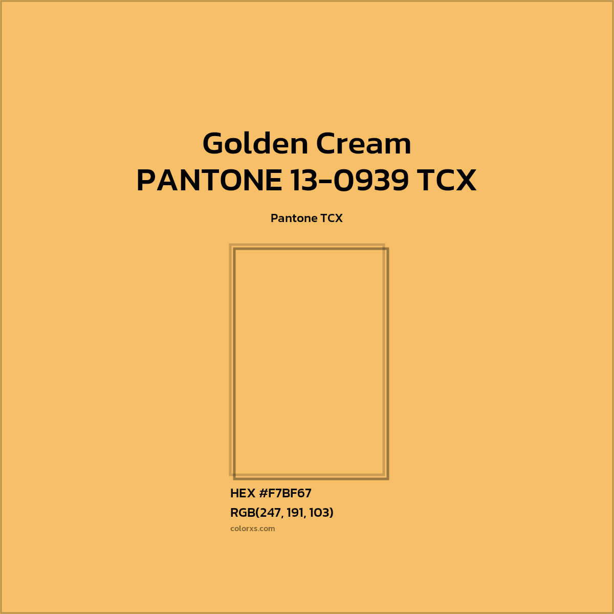 #F7BF68 PANTONE 13-0939 TCX - Golden Cream CMS Pantone TCX - Color codes and meaning | Matching colors and paints
