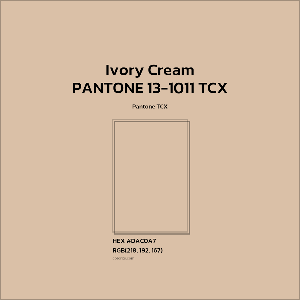 #DAC0A7 PANTONE 13-1011 TCX - Ivory Cream CMS Pantone TCX - Color codes and meaning | Matching colors and paints