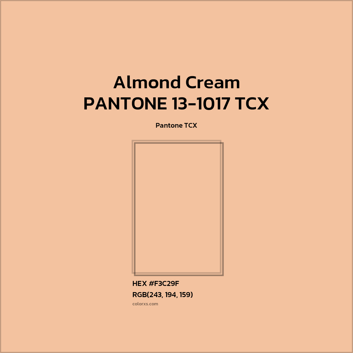 #F4C29F PANTONE 13-1017 TCX - Almond Cream CMS Pantone TCX - Color codes and meaning | Matching colors and paints