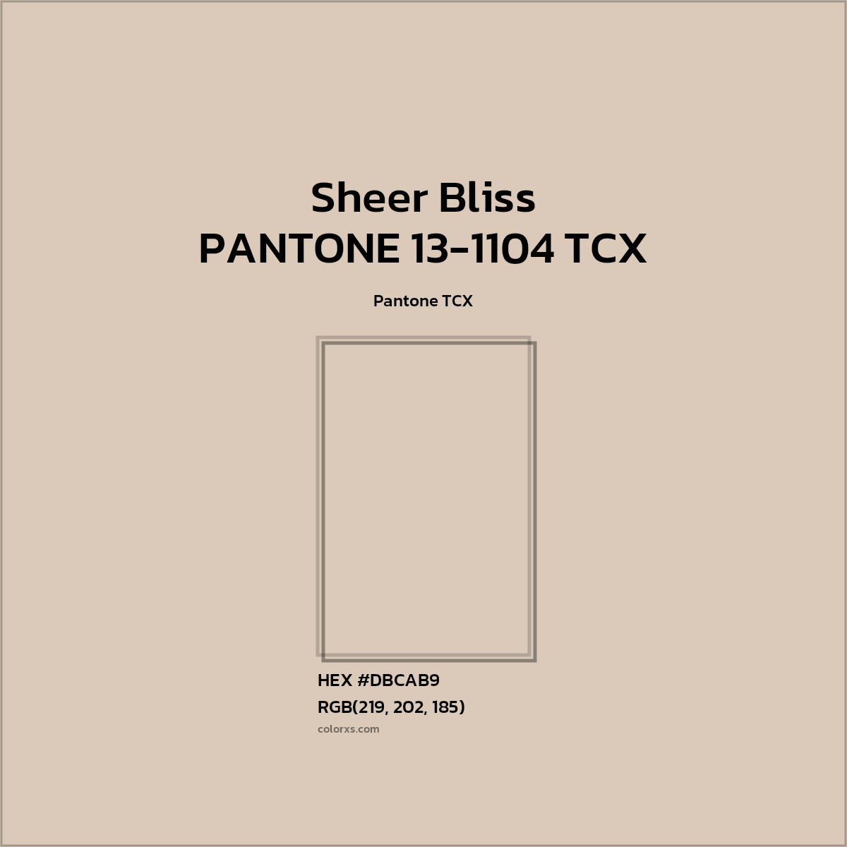 #DBCABA PANTONE 13-1104 TCX - Sheer Bliss CMS Pantone TCX - Color codes and meaning | Matching colors and paints
