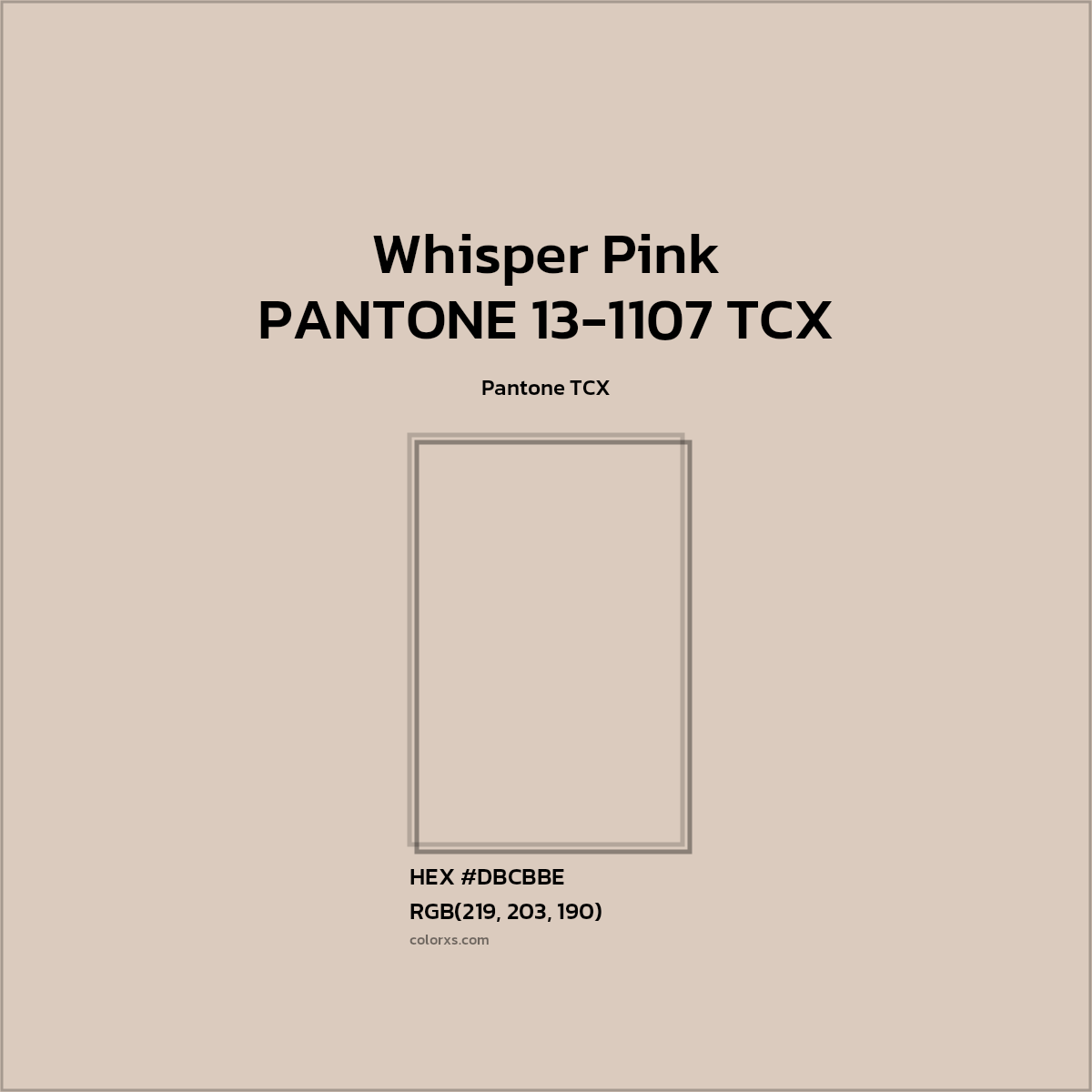 #DBCBBE PANTONE 13-1107 TCX - Whisper Pink CMS Pantone TCX - Color codes and meaning | Matching colors and paints