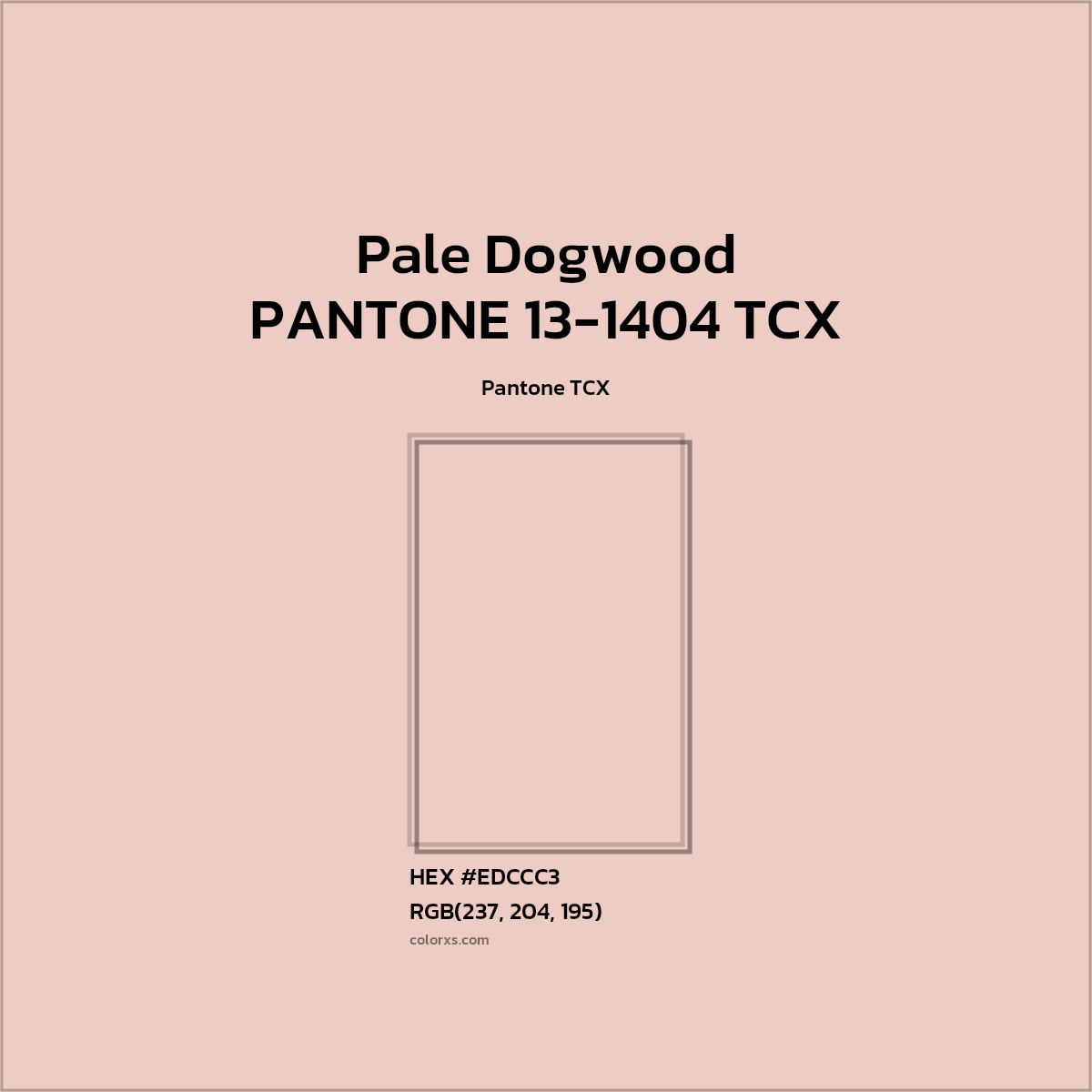 #EDCDC2 PANTONE 13-1404 TCX - Pale Dogwood CMS Pantone TCX - Color codes and meaning | Matching colors and paints