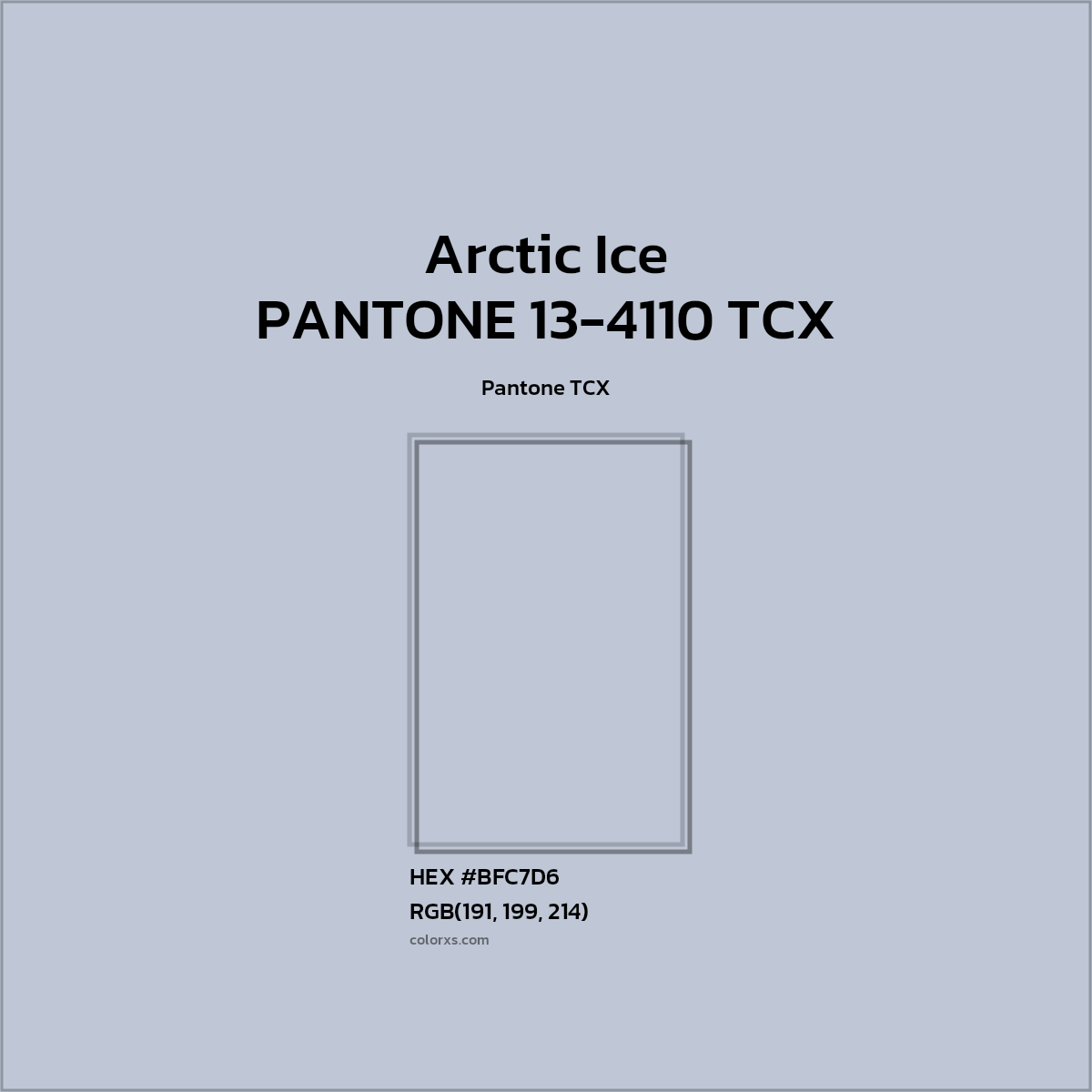 #BFC7D6 PANTONE 13-4110 TCX - Arctic Ice CMS Pantone TCX - Color codes and meaning | Matching colors and paints