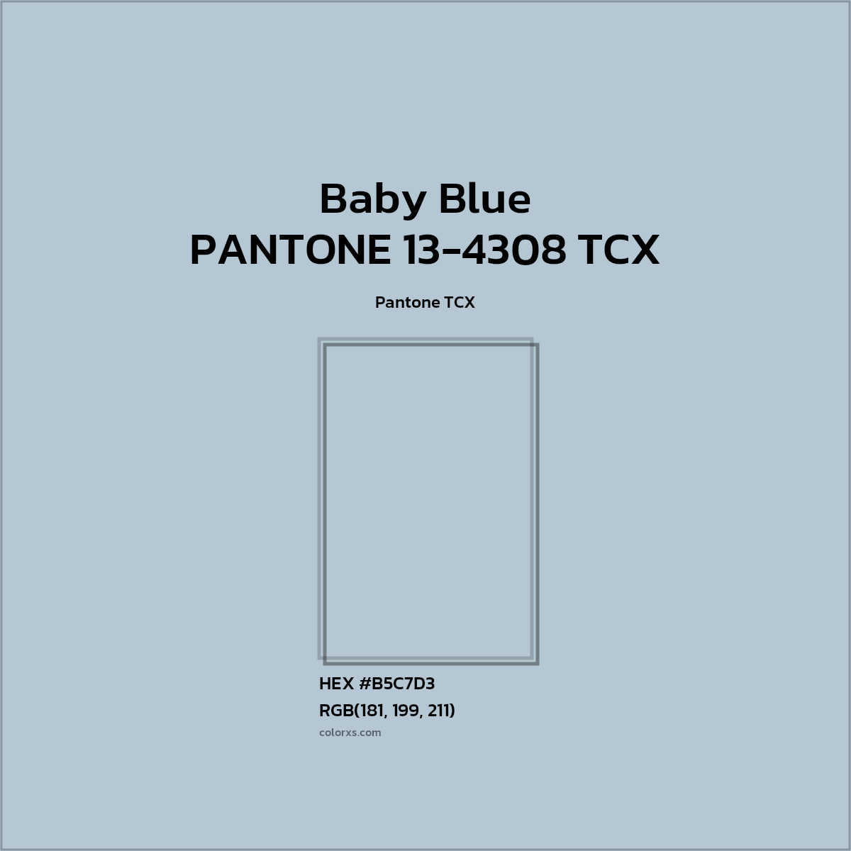 #B5C7D3 PANTONE 13-4308 TCX - Baby Blue CMS Pantone TCX - Color codes and meaning | Matching colors and paints