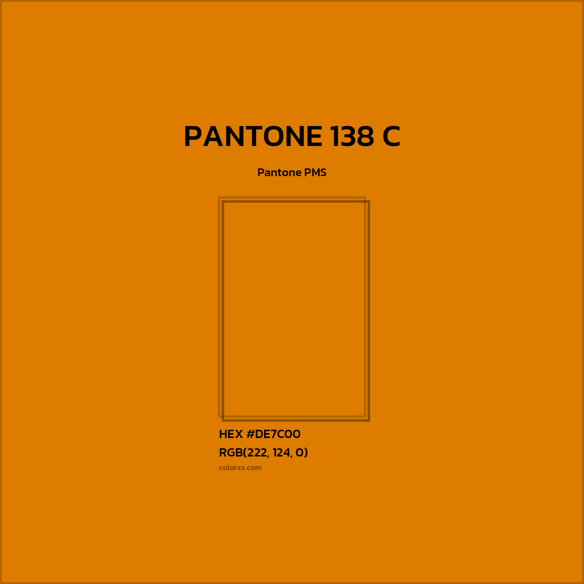 #DE7C00 PANTONE 138 C CMS Pantone PMS - Color codes and meaning | Matching colors and paints